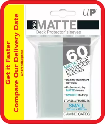 Ultra Pro Deck Protector Small Matte 60 Card Sleeves CLEAR Size 62 X 89mm YuGiOh • £8.11