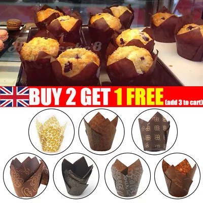 £5.52 • Buy 50PCS Cupcake Wrapper Baking Muffin Liners Cup Tulip Case Cake Papers Kitchen ☑