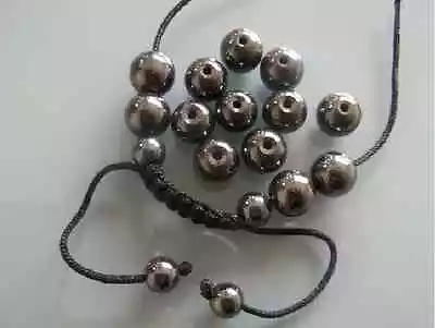 £1.99 • Buy Various Sizes Hematite Beads Used To Make Shamballa Style Bracelet 