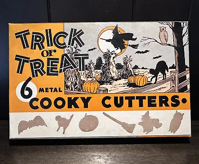 Vintage Mid Century Halloween Cookie Cutters JOL Witch Cat Bat Owl Broom MCM • $20.25