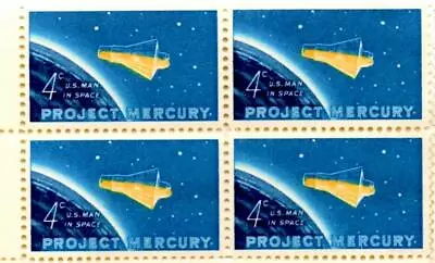 8 Blocks (32) 4 Cent U.s. Postage Stamps 1962 Project Mercury U.s. Man In Space • $4.99