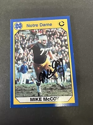 Mike McCoy Signed Notre Dame Collegiate Collection Football Card 1990 • $4.99