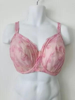 Panache Pink Lace Superbra Eliza Balconette Bra 32jj 32 JJ • £9.99