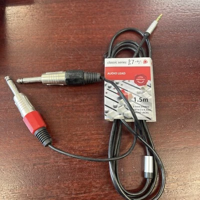 £5.99 • Buy 1.5m 3.5mm Stereo Jack To 2 X 6.3mm Mono Jacks Audio Cable Lead