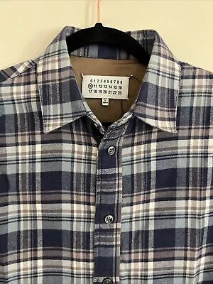 Maison Martin Margiela 10 Flannel & Leather Shirt Size 48 - 38 • $139