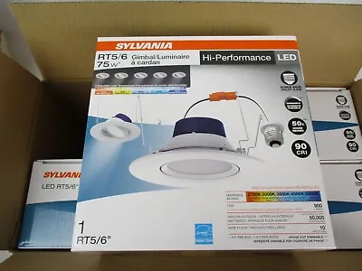 Case 4-Sylvania 65120 5 - 6 Inch LED Ceiling Can Light Gimble 8w Color Select • $59