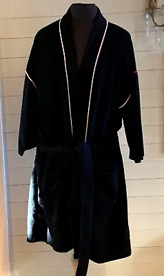 Vintage 70s Robe Smoking Jacket One Size Chest 36-46 Black Michael Page Mens USA • $18