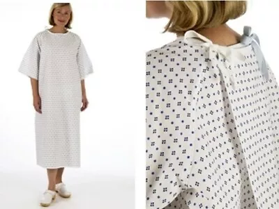 £8.20 • Buy UNISEX NHS Wrap Over White Hospital PATIENT GOWN, Reusable Dignified Night Dress