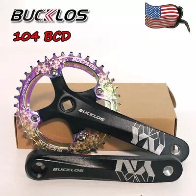 BUCKLOS 104bcd Bike Crank 30-42T Narrow Wide Single Chainring MTB Bike Crankset • $13