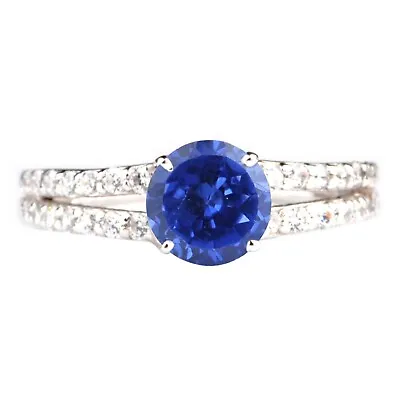 1.85Ct Round Cut 100% Natural Blue Tanzanite Women's Ring In 925 Sterling Silver • £142.80