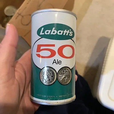 Vintage Labatt's 50 Ale Beer Flat Top 12 Oz Can Straight Steel Ontario Canada • $4.99