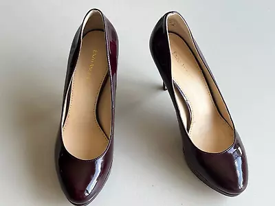 ENZO ANGIOLINI Women's  DIXY  Platform PUMPS WINE PATENT SIZE 7 M ( Pre-owned ) • $12.99