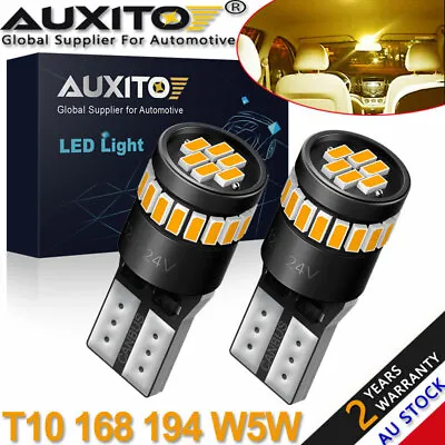 2X T10 W5W LED Bulbs Amber/Orange Turn Globes Side Wedge Bulb Indicator Signal • $12.99