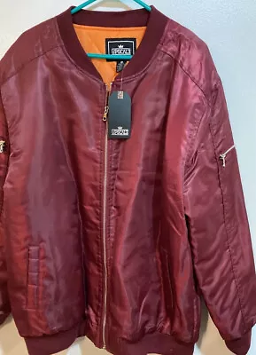 Men’s Upscale Maroon Bomber Jacket Size Extra-large • $50