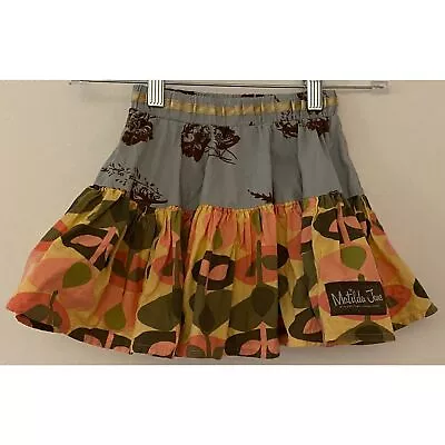 Matilda Jane Westside Molly In Pink Twirl Patchwork Vintage Bird Skirt Sz 4 • $35