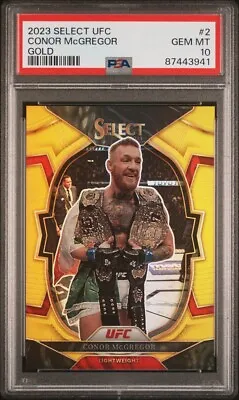 Conor McGregor Concourse True Gold Prizm /10 2023 Select UFC PSA 10 Pop 1 2 Belt • $1199