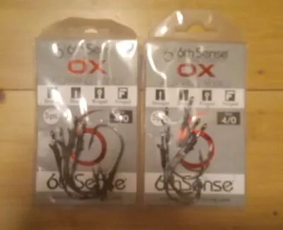 Lot Of 2 6th Sense OX Flippin Hooks 4/0 Bass Flipping Hook 5pc Per Pack HKOX-40 • $12.50