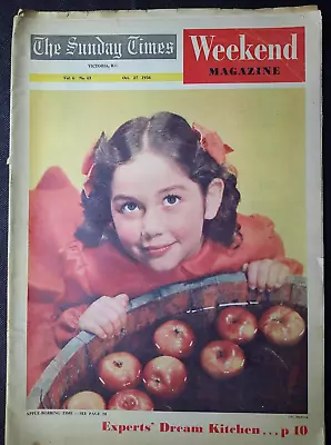 Sunday Sun (Victoria) WEEKEND Magazine Oct 271956 Gregory Clark  Apple-Bobbing • $18.36