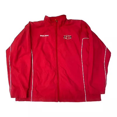 Vintage Bauer Hockey Team Jacket Coaches Bench Or Player Warm Up Men’s XXL Red • $29.99