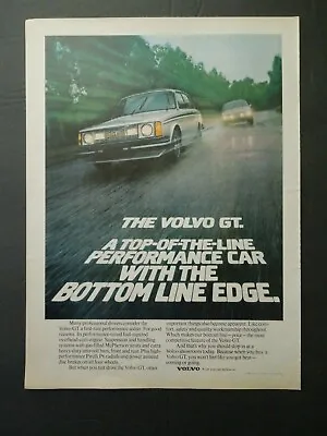 1980 VOLVO GT Top Of The Line Performance Car - Magazine Ad • $12.99