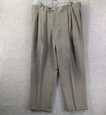 Vabene Dress Pants Slacks Mens 42 Green Brown Blended Color Pleated Front* • $14.99