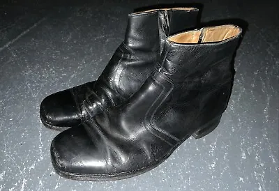 Vintage Florsheim Black Leather Side Zip Beatle Boots Elvis Men's 9.5 C Rare • $49.95