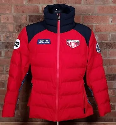 Porsche Quilted Puffer Jacket Martini Racing Red Womens Size XL NEW • $228