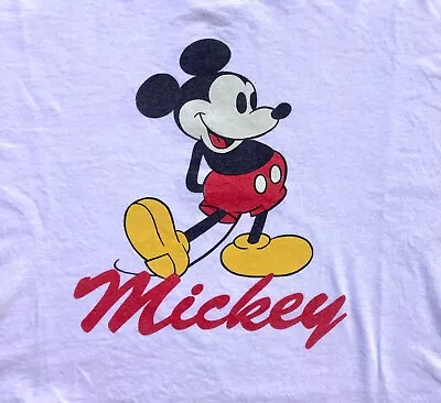 Vtg 90s Mickey Mouse Crop Top T Shirt Disney Single Stitch Cartoon Oversized XL • $19.99