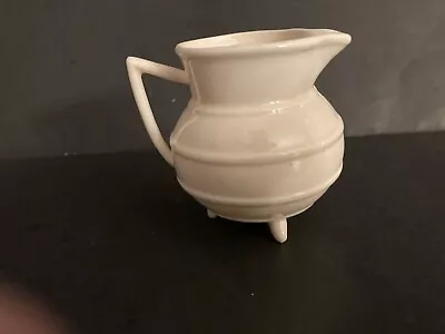 Belleek Creamer Vintage Green Mark Off White Irish China Excellent Condition • $7