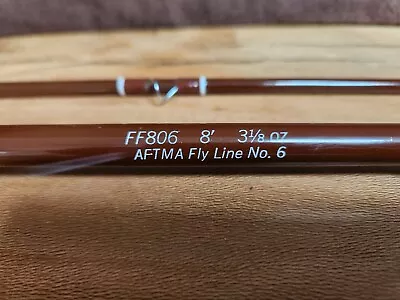 Fenwick Fly Rod FF806 8' 3 1/8oz AFTMA Fly Line No 6 1978-1979 Serial S442072 • $60