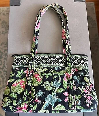 VINTAGE Vera Bradley Bl/Pink/Green Retired Botanica Shoulder Bag Good Condition • $18