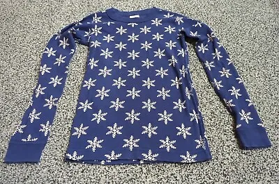 Hanna Andersson 130 US Size 8 Snowflakes Pajama Top Unisex Holiday Christmas • $5.98