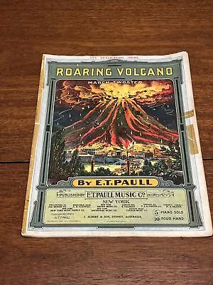 1900 RAG Two-step Sheet Music  Roaring Volcano  E. T. Paull Pompeii Vesuvius • $12.99