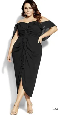 CITY CHIC Black VA VA VOOM Cocktail Dress BNWT Plus Size 20 RRP £80 Cruise Gala • $50.51