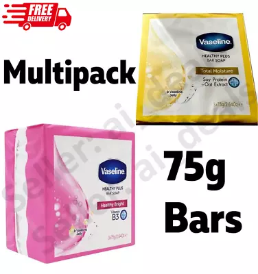 Multipack Vaseline Healthy Bright Plus Soap & Total Moisture Bars 75g • £12.99