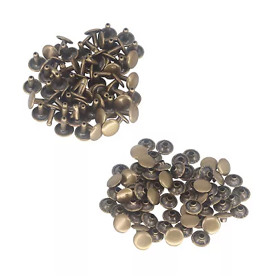 £5.09 • Buy Double Cap Tubular Rivets Studs For Leather Crafts DIY Handbags Repair 100pcs