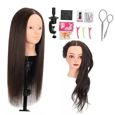 Mannequin Head 70% Human Hair 28 Cosmetology Practice Mannequin Head 4#BROWN • $34.70