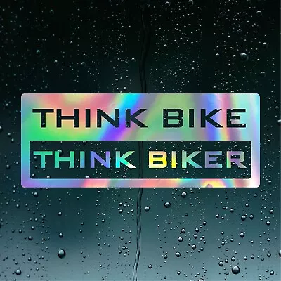 Think Bike Think Biker Oil Slick Sticker Decal For Car Van Window Bumper • £2.99