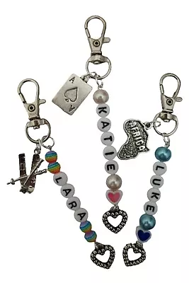 LOBSTER CLASP PERSONALISED NAME KEYRING Variety Charm Pendant Gift *Huge Choice* • £5.97