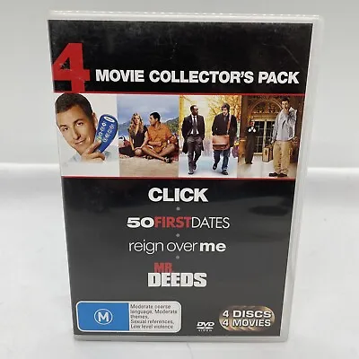 $14.99 • Buy 'Click' + '50 First Dates' + 'Reign Over Me' + 'Mr. Deeds' Adam Sandler - 4 DVDs
