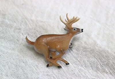 Celluloid Vintage Whitetail Buck Brooch Hat Pin Collectible Figural 1.5  L • $12