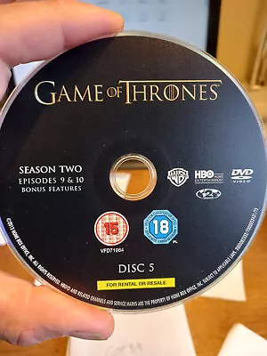 Game Of Thrones Season 2 Dvd Disk Number 5 • £2.49