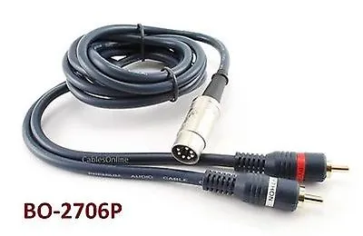 CablesOnline 6ft 7-Pin Din Plug To 2RCA Plug Blue Audio Cable • $18.99