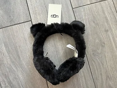 £40.66 • Buy Ugg Australia Faux Fur Earmuffs W/ears, Black, Nwt, One Size