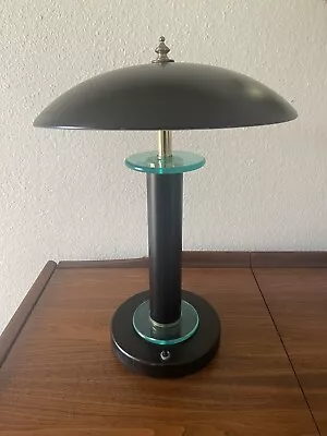 Vintage 80s Memphis Style Post Modern Flying Saucer Mushroom Lamp Table Light • $85