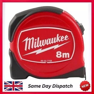 Milwaukee 48227708 0 - 8 M/25 Mm Tape Measure Red                               • £12.95