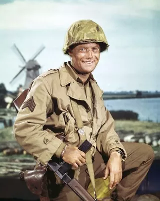 Combat! Vic Morrow In Uniform Holding Gun By Windmill 8x10 Real Photo • $10.99