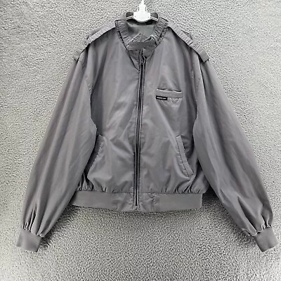 Vintage Members Only Bomber Jacket Men 46 Grey Satin 90's Classic Cafe Racer • $30.03