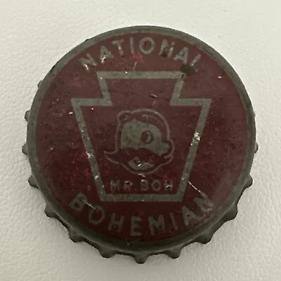 Vintage National Bohemian Mr. Boh PA State Tax Paid Cork Lined Beer Bottle Cap • $44.99