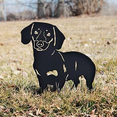 Shorthaired Dachshund Black Metal Dog Silhouette • $49